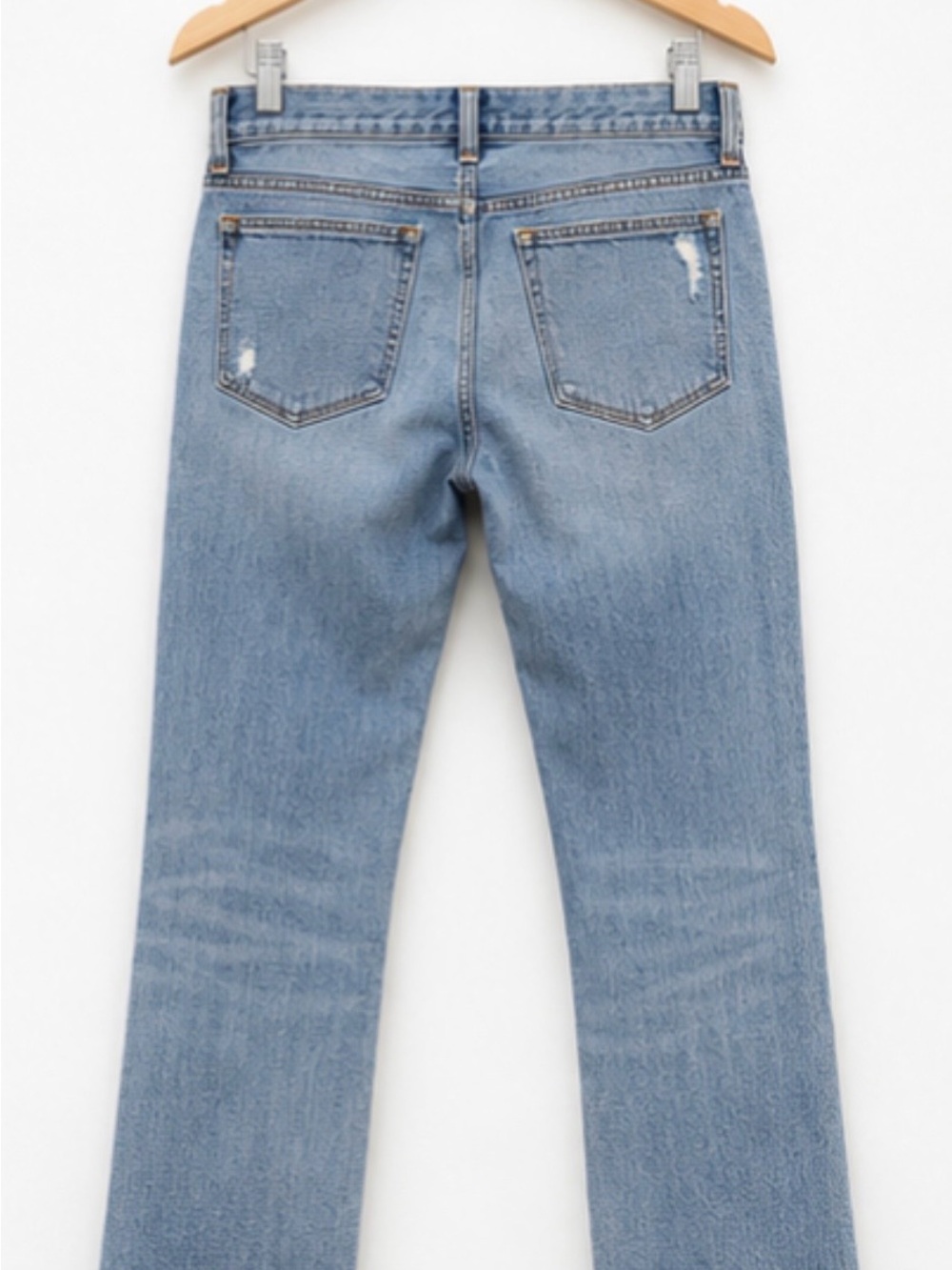 GAP 1969 Real Straight Distressed Raw Hem Jeans 27R - Picture 2 of 10